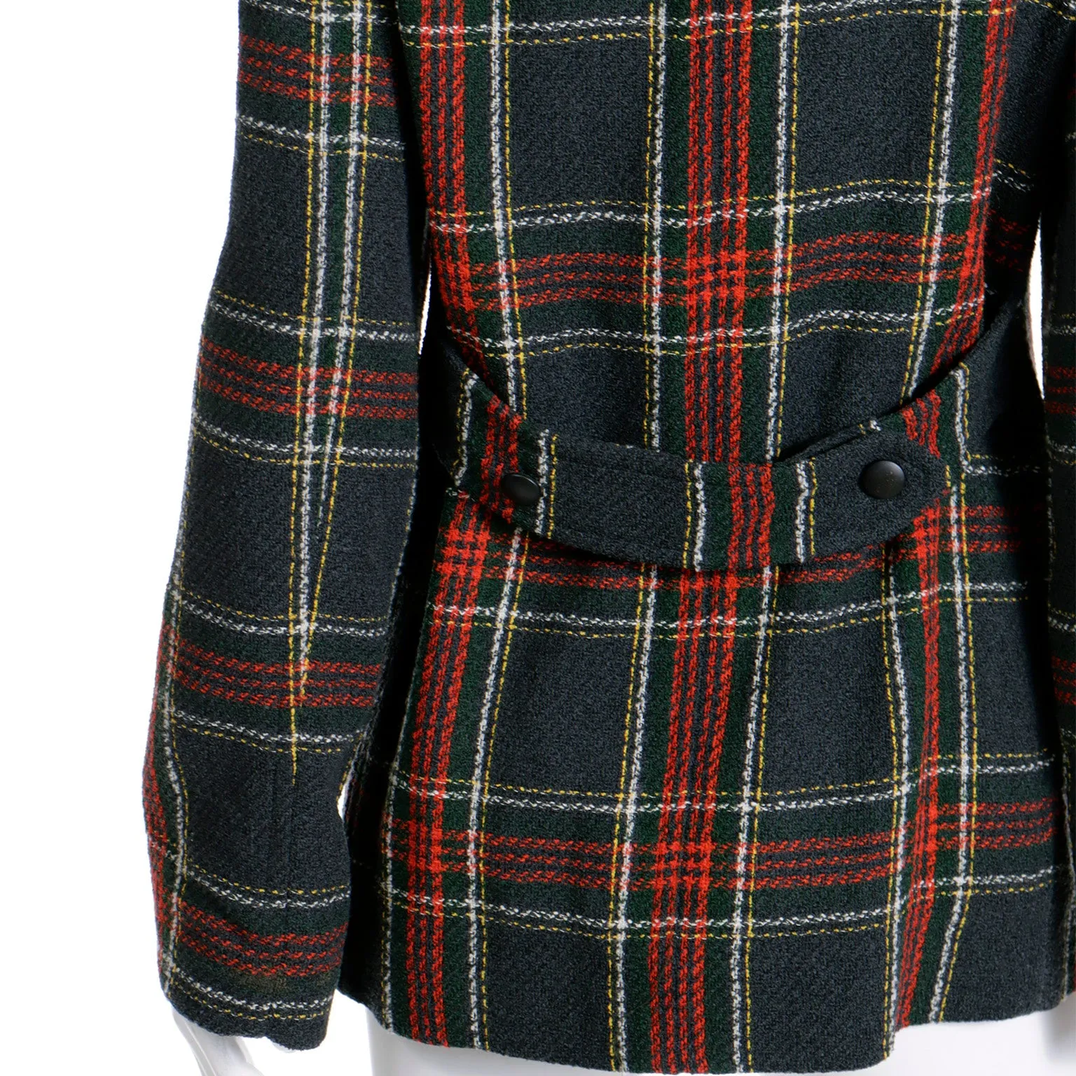 1990s Isaac Mizrahi Black & Red Plaid Blazer Jacket