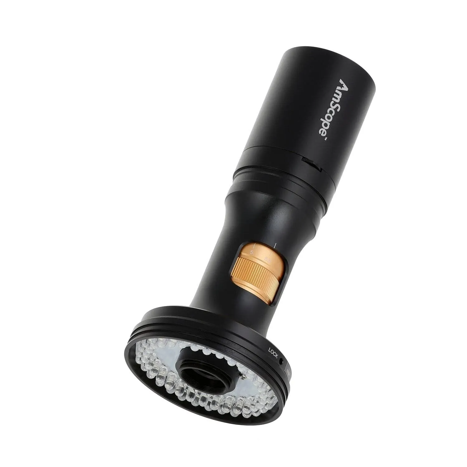 AmScope DM756 Series 1080p HDMI All-in-One Digital Microscope 0.7X-5.6X Magnification with Zoom Optics on Double-Arm Boom-Stand