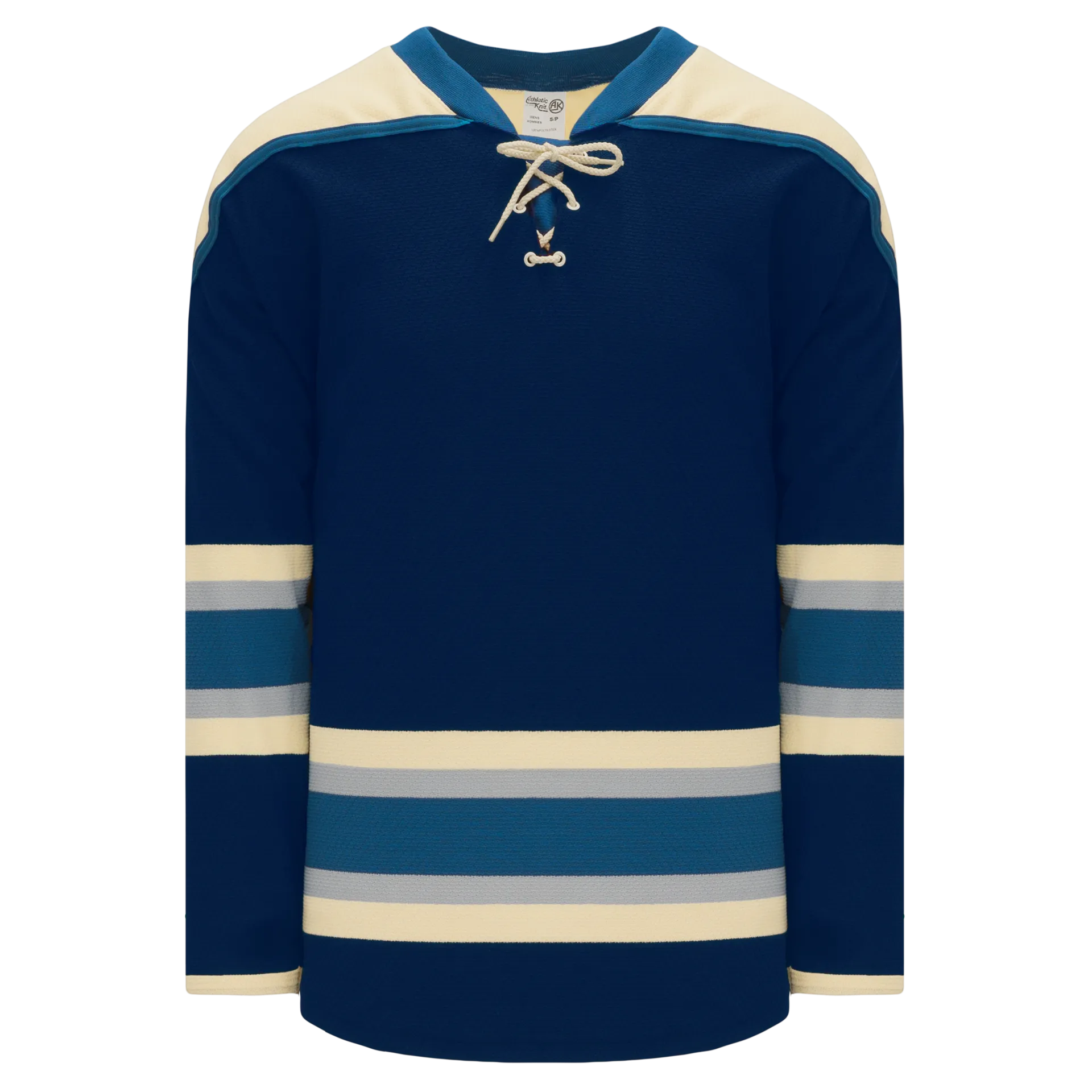Athletic Knit (AK) H550BKY-CLM892BK Pro Series - Youth Knitted 2010 Columbus Blue Jackets Third Navy Hockey Jersey