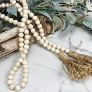 BEADED GARLAND WITH TASSEL RUSTIC COUNTRY BOHO DECORATIONS