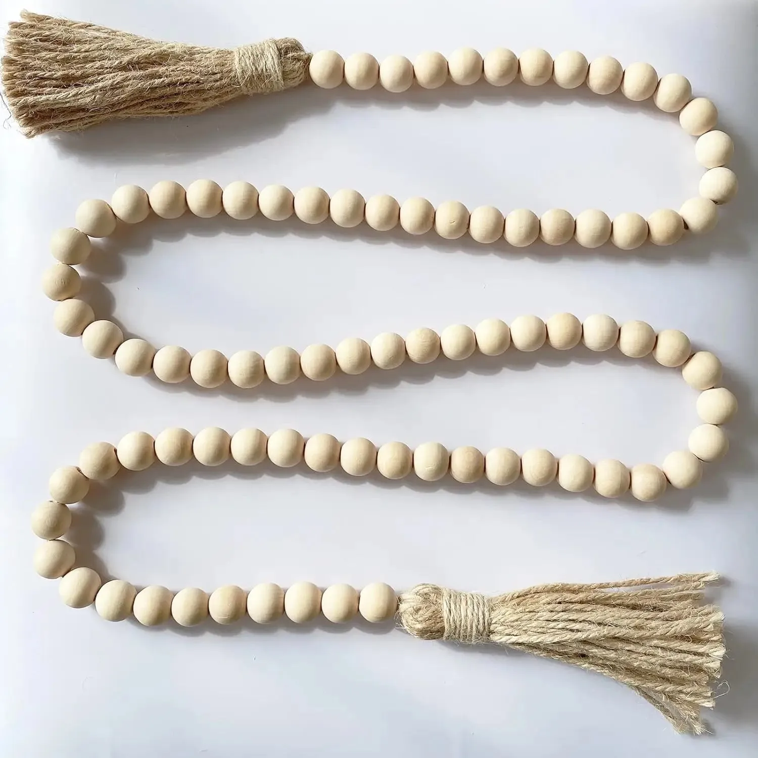BEADED GARLAND WITH TASSEL RUSTIC COUNTRY BOHO DECORATIONS
