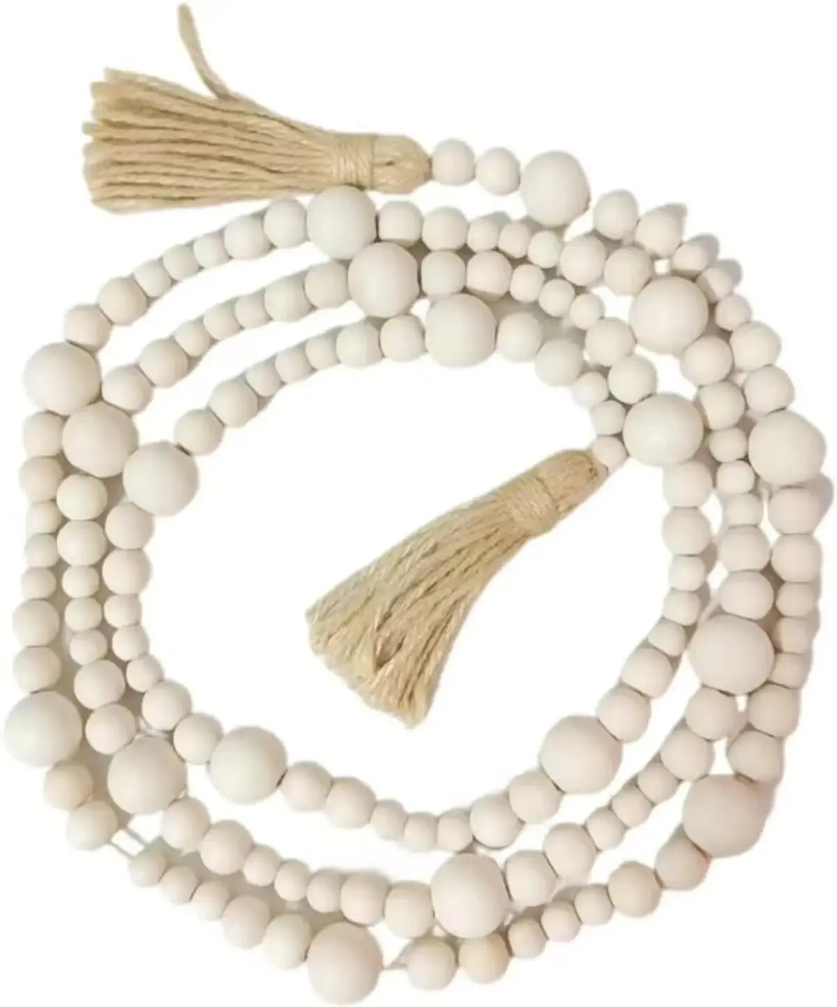 BEADED GARLAND WITH TASSEL RUSTIC COUNTRY BOHO DECORATIONS