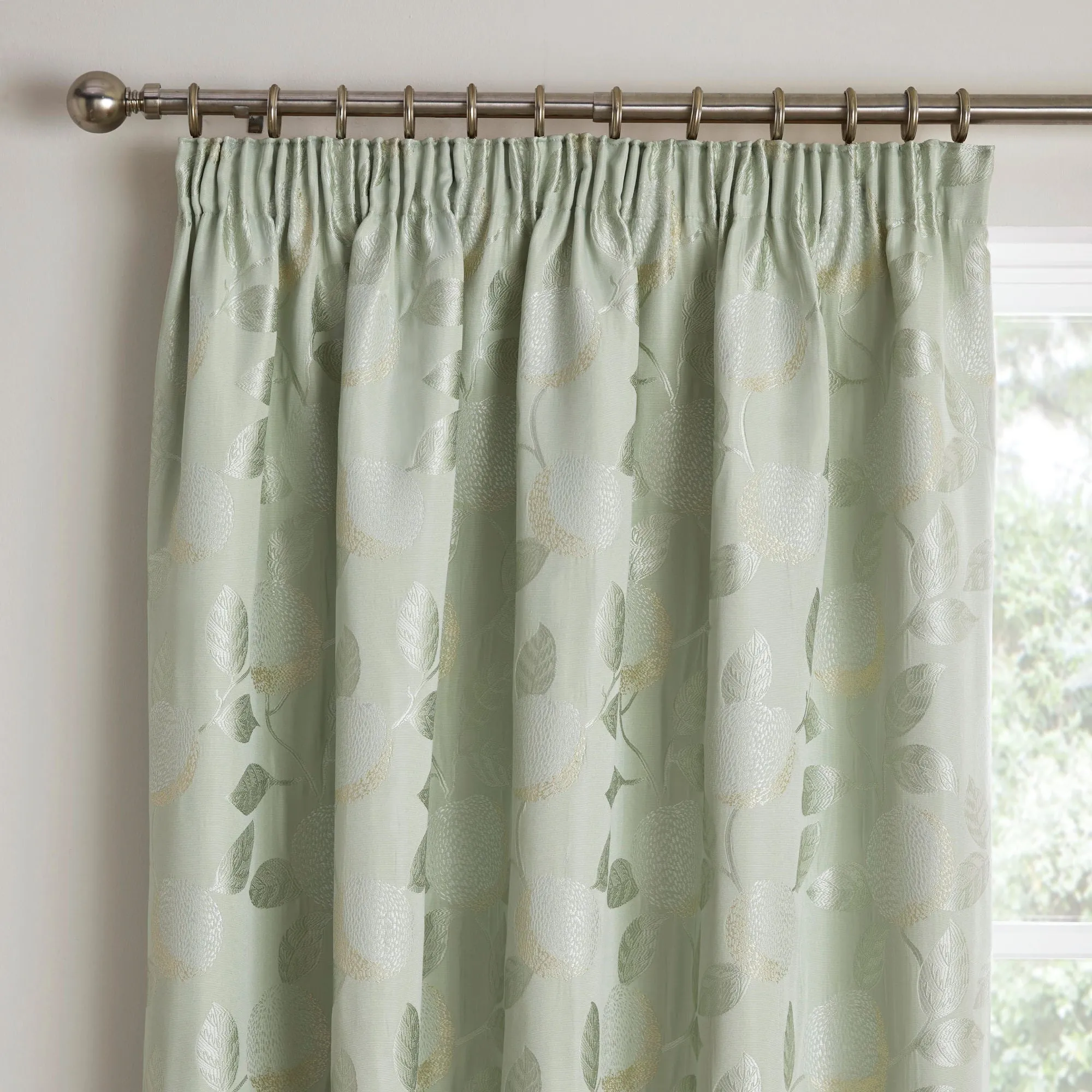 Bramford Pair of Pencil Pleat Curtains by Curtina in Green