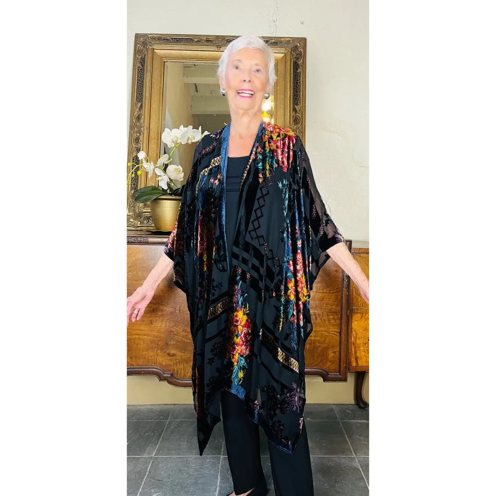 Burnout Floral Kimono