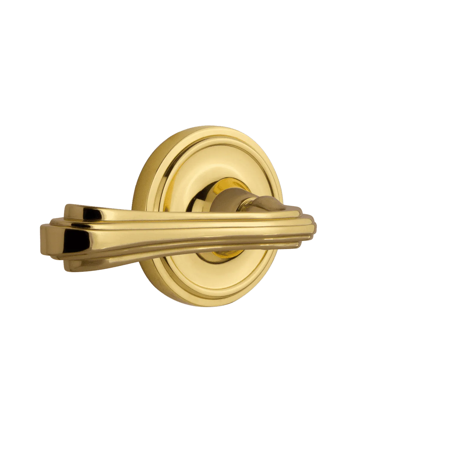Classic Rosette with Fleur Lever in Unlacquered Brass
