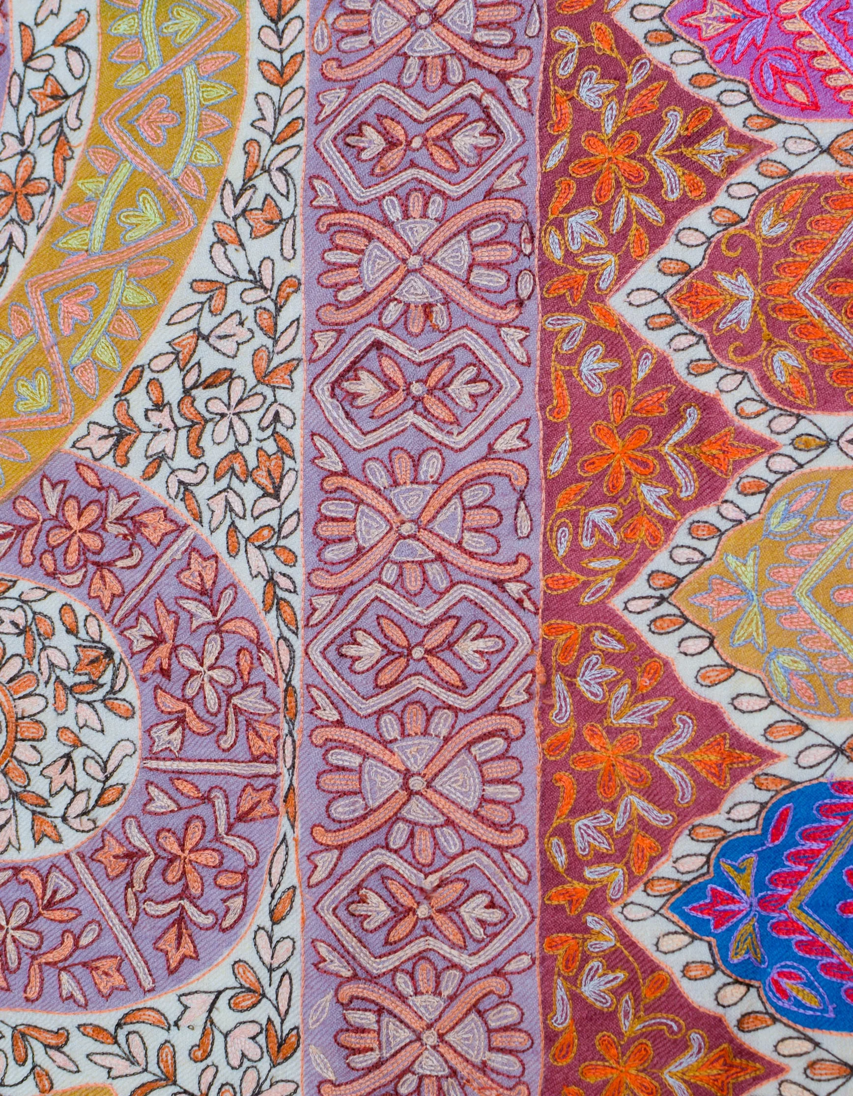 Cream Kalamkari Handwoven Sozni Embroidered Jamawar Pashmina Shawl