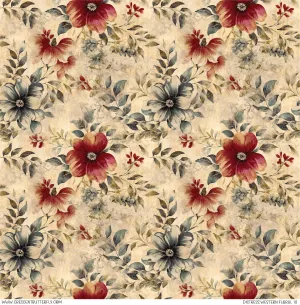 Distress Western Floral 18 Printed Vinyl Sheet/Wrap