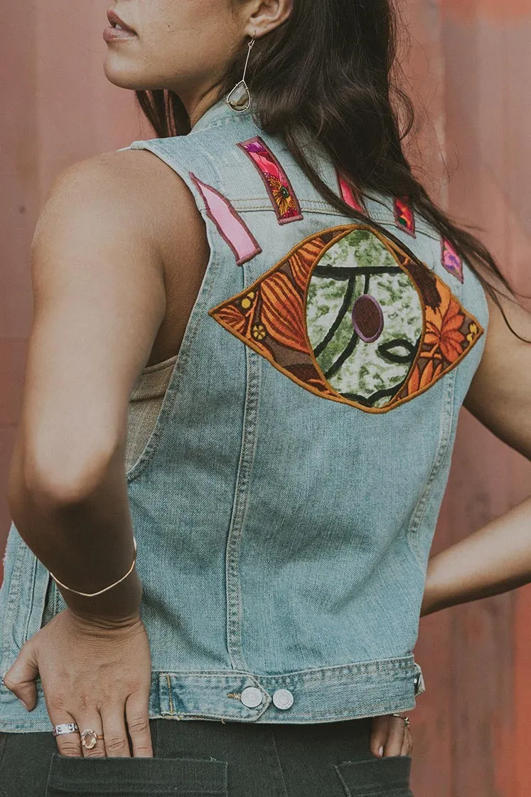 Evil Eye Denim Vest