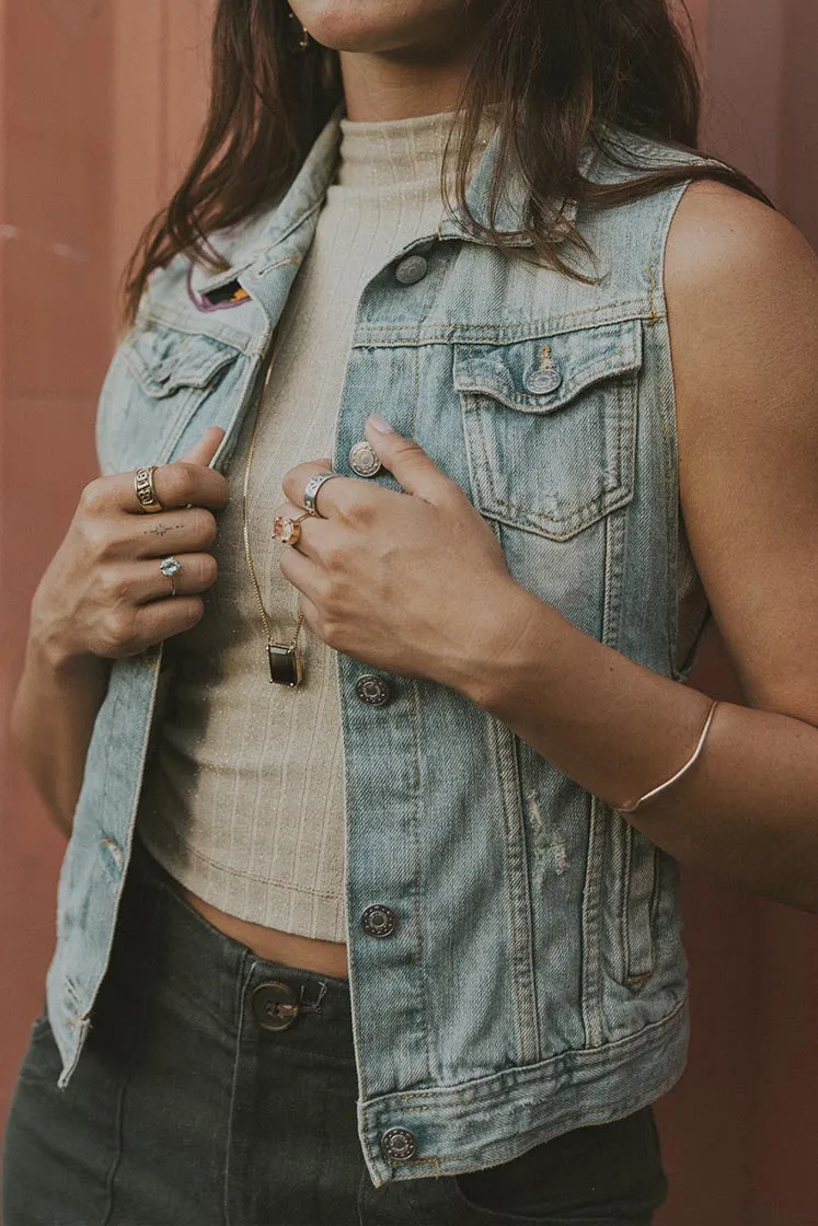 Evil Eye Denim Vest