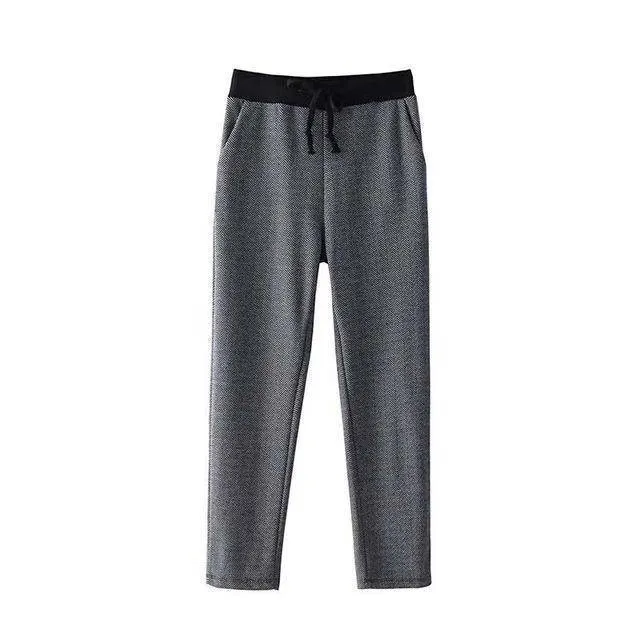 Full Length Plaid Striped Check High Waist Loose Harem SweatPants (US 2-8)
