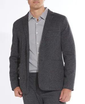 Gustave Herringbone Knit Blazer (Charcoal/Gray)