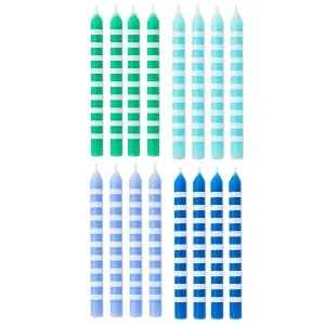 Hallmark Cool Hues Striped Birthday Candles, Set of 16