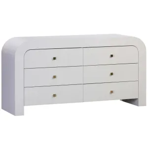 Hump 6 Drawer Dresser, White