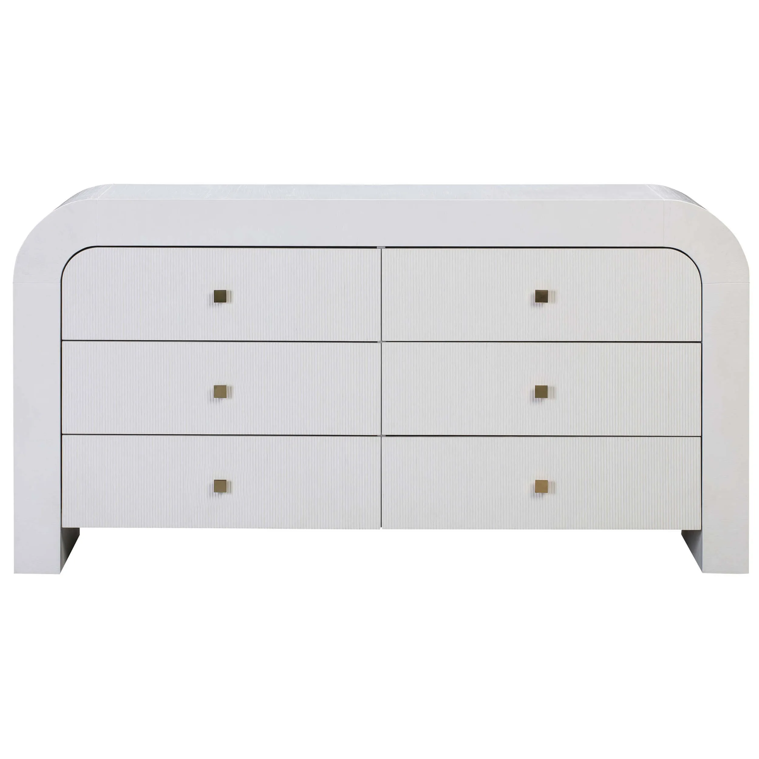 Hump 6 Drawer Dresser, White