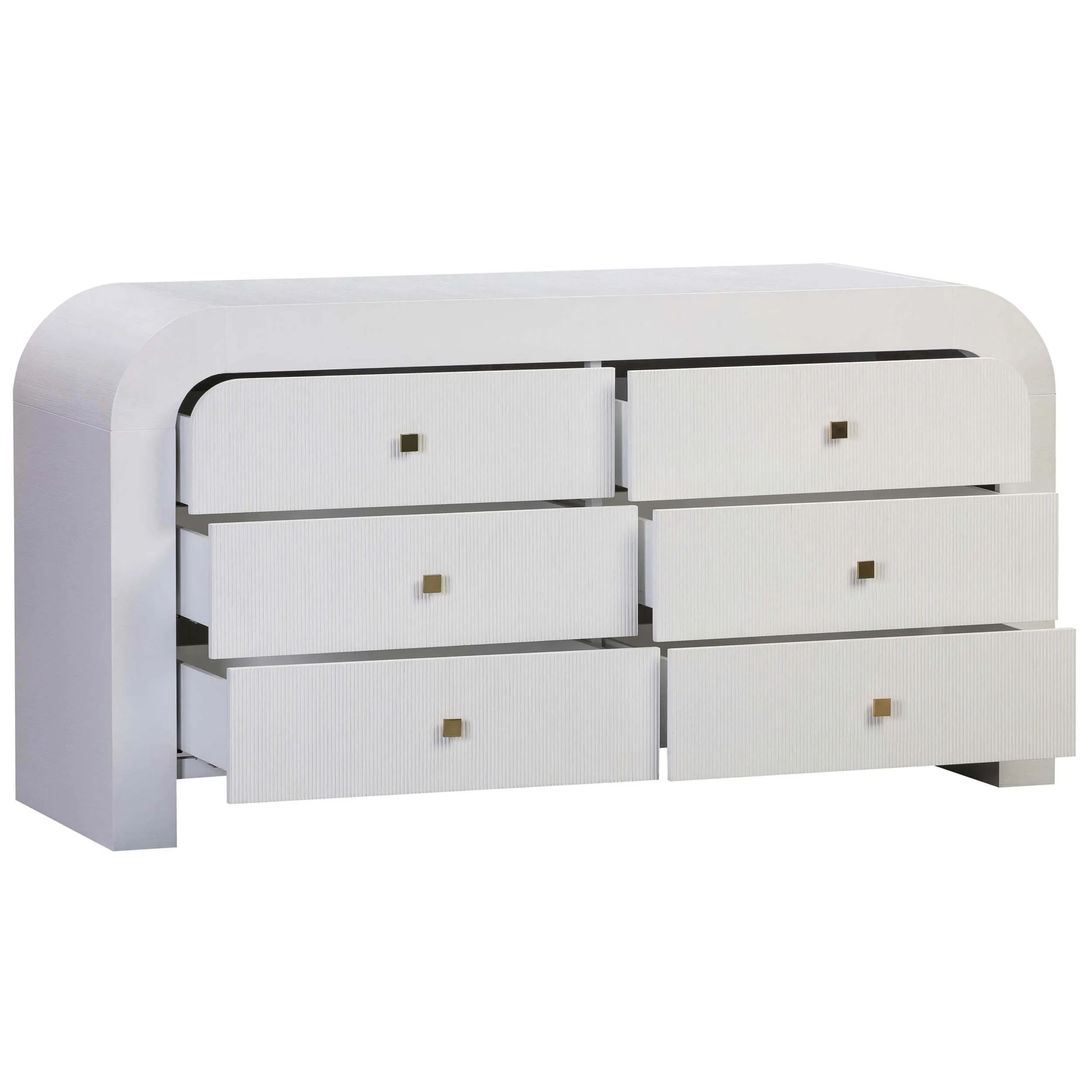 Hump 6 Drawer Dresser, White