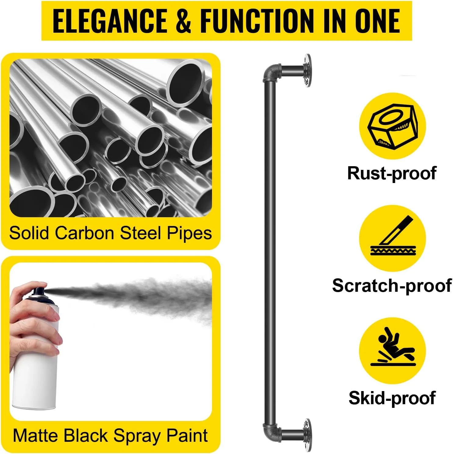 Industrial Pipe Stair Handrail-95CM