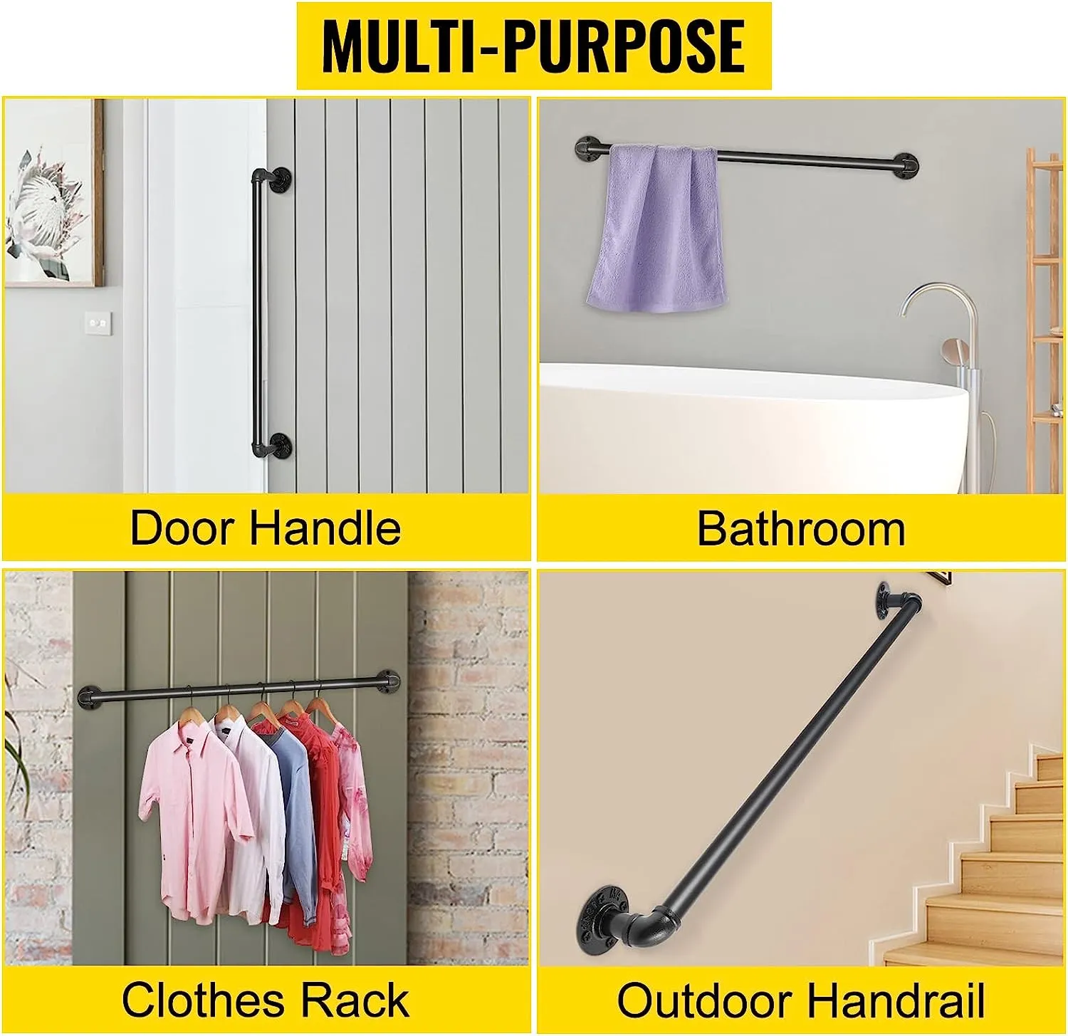 Industrial Pipe Stair Handrail-95CM