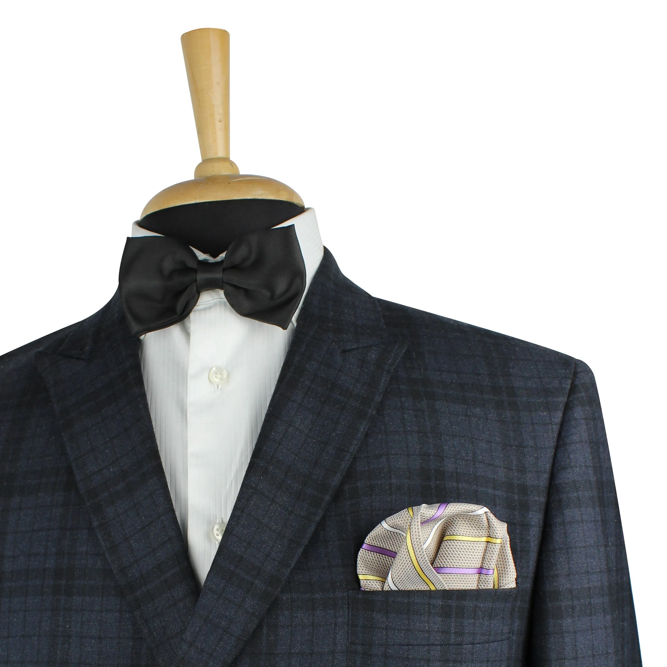 Kovove The Delightful Striped Grey Necktie and Pocket Square Gift Box