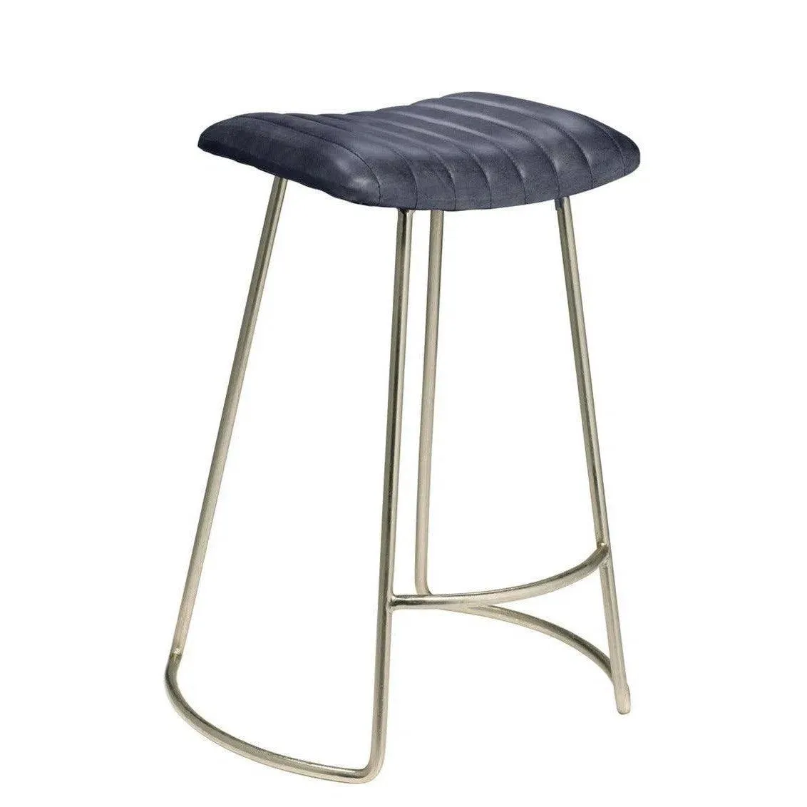 Luke Grey Buffalo Leather Counter Stool Without Back