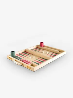 Magnolia and Rose Leather Backgammon Board by Geoffrey Parker