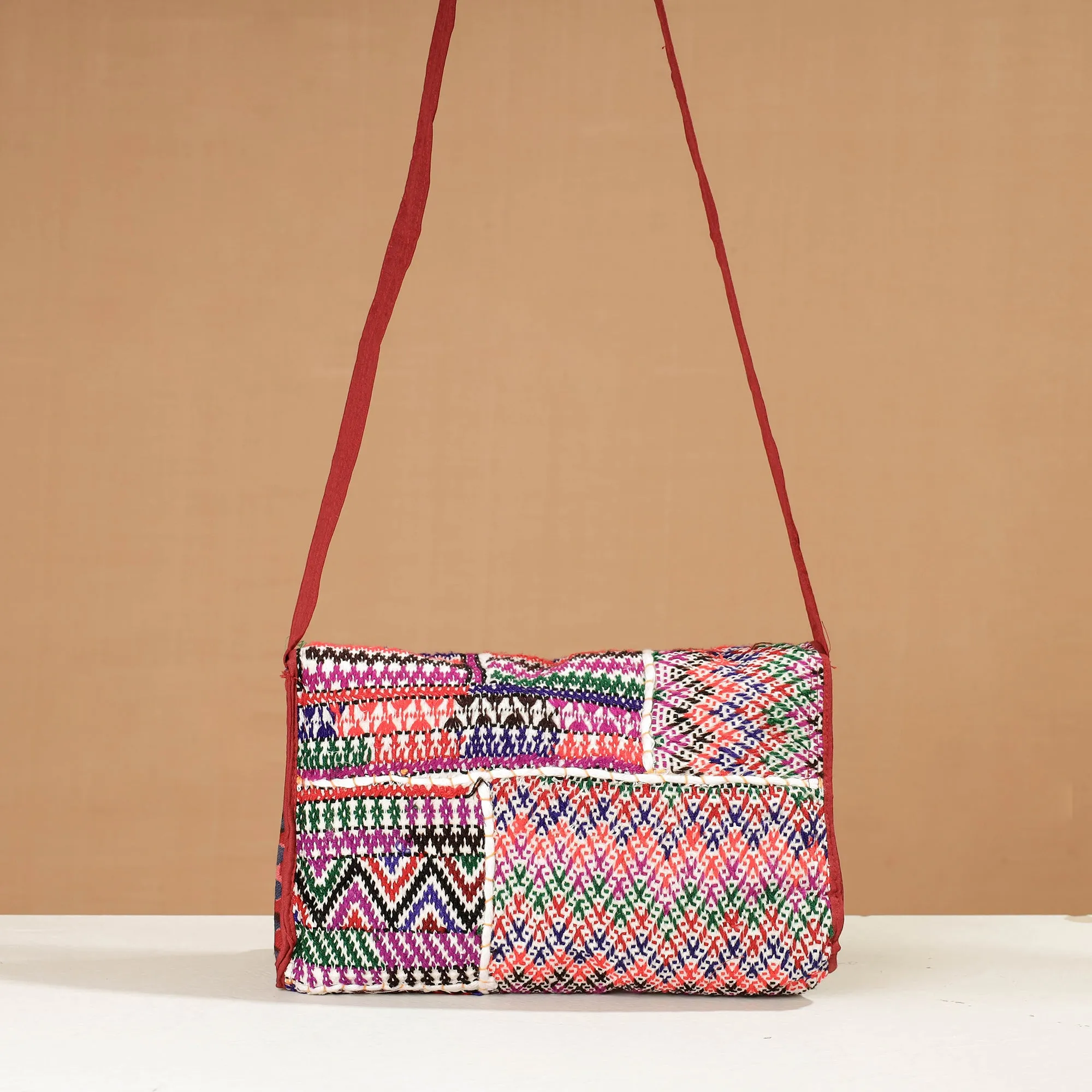Multicolor - Handcrafted Mirror Work Embroidered Sling Bag