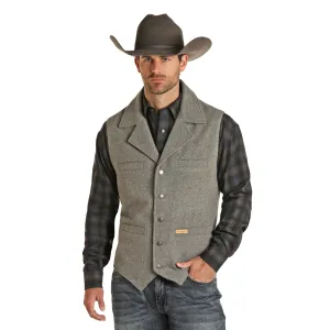 Panhandle Men's Button Down Solid Montana Charcoal Vest