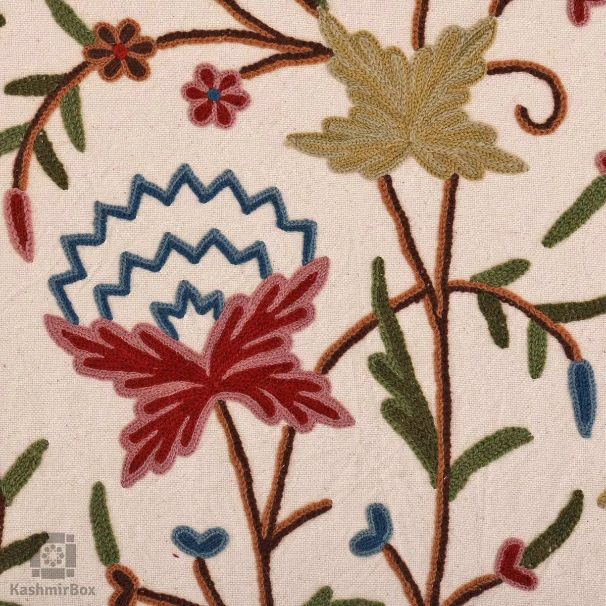 Pearl White Flowered Embroidered Curtain