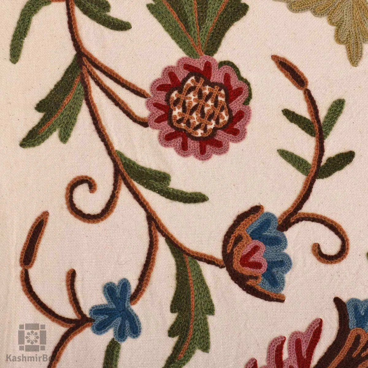 Pearl White Flowered Embroidered Curtain