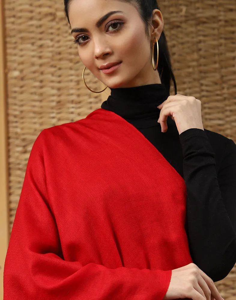 Pure Cashmere Pashmina Red Stole