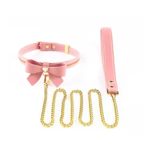 Genuine Leather Collar with Heart and Butterfly Details for Dogs - Sevanda Love Series