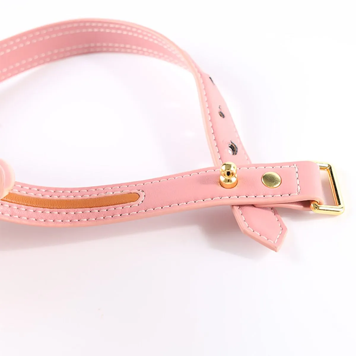 Genuine Leather Collar with Heart and Butterfly Details for Dogs - Sevanda Love Series