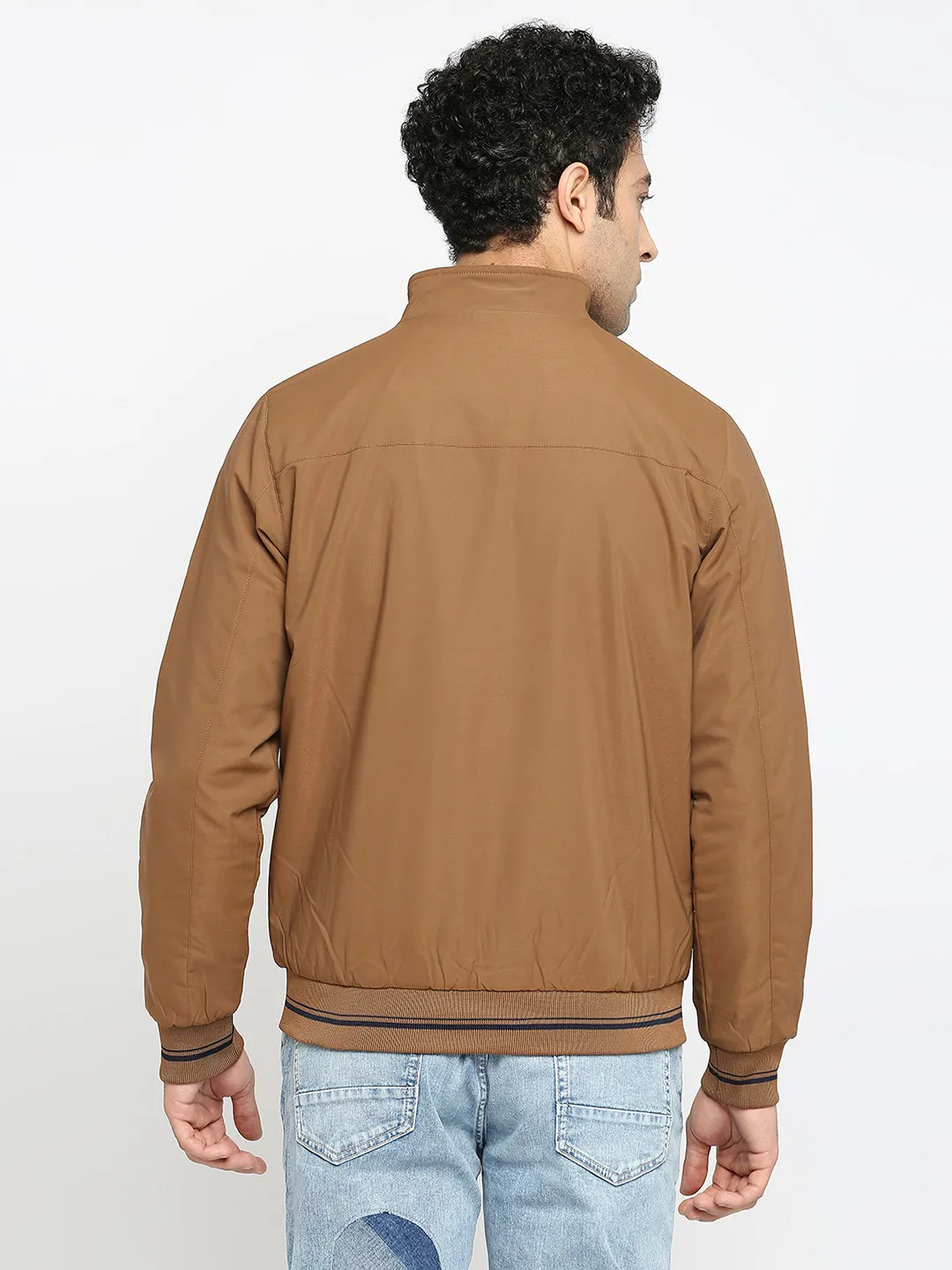 Spykar Copper Polyester Full Sleeve Casual Jacket For Men