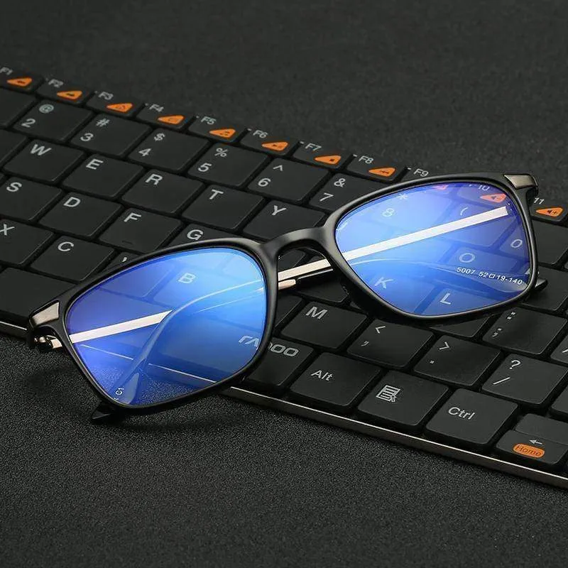 Square, Anti blue light,  radiation reduction, Myopia, Titanium Computer Eye Glasses