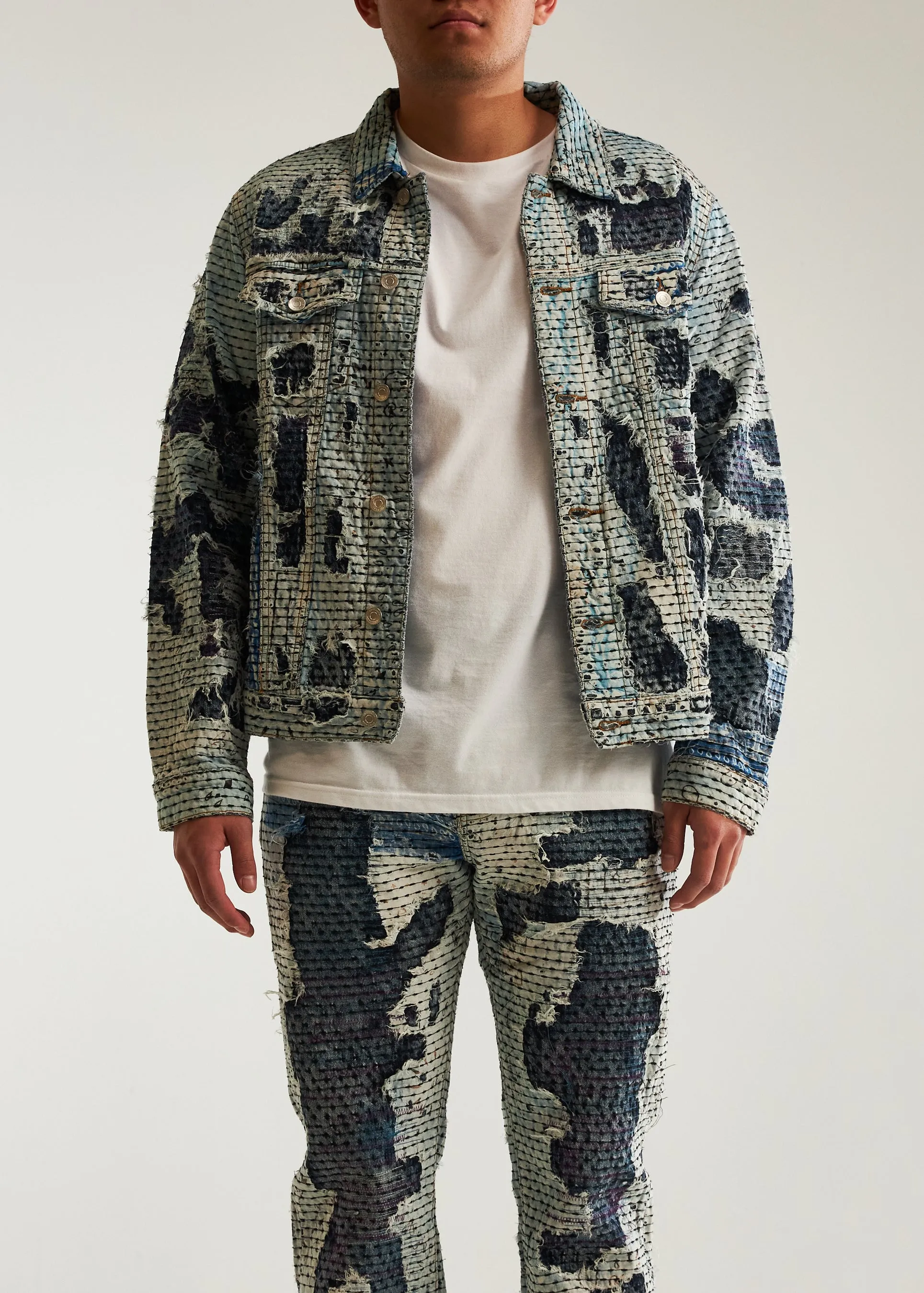 Sunview Denim Jacket (Blue Tie Dye)