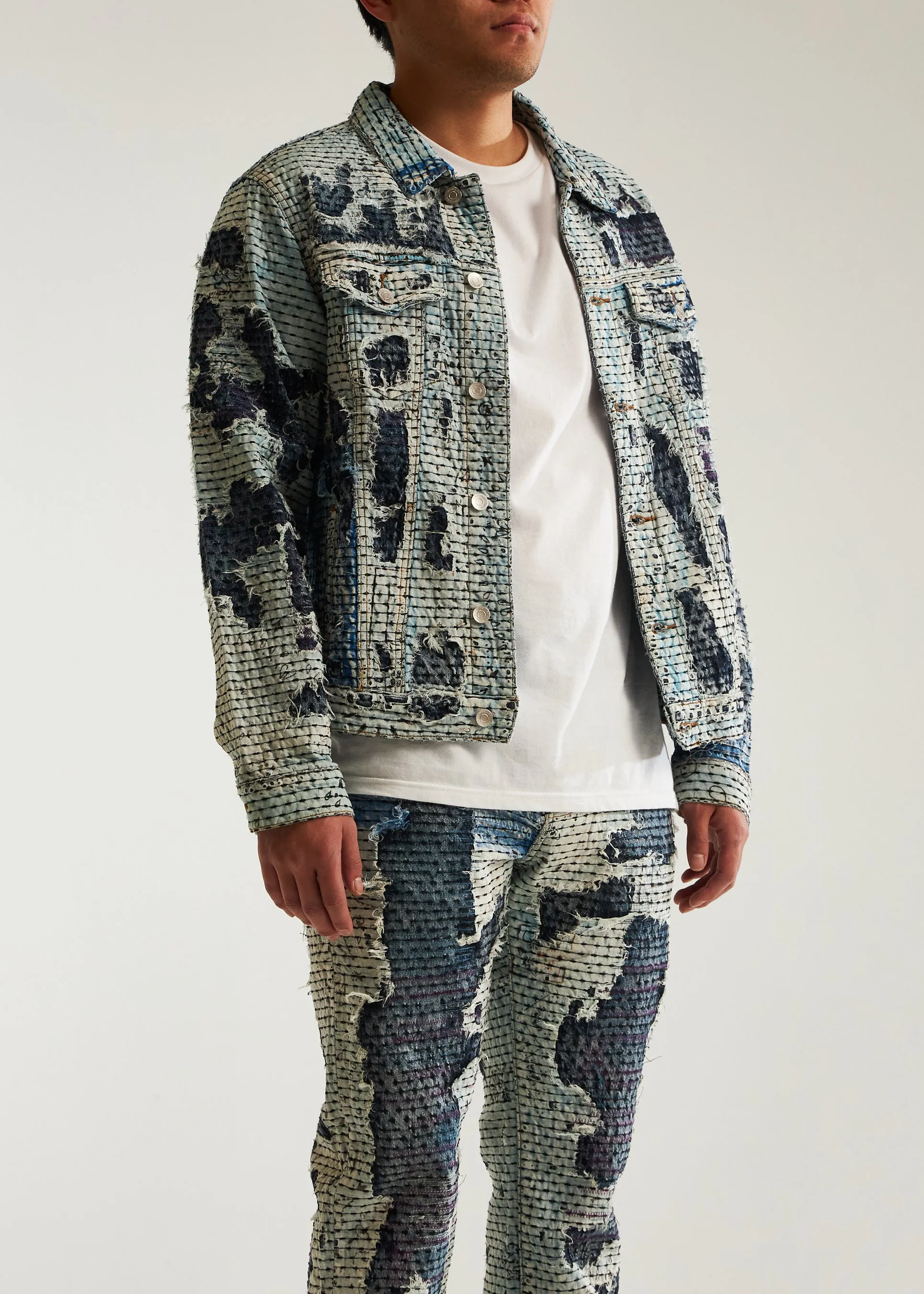 Sunview Denim Jacket (Blue Tie Dye)