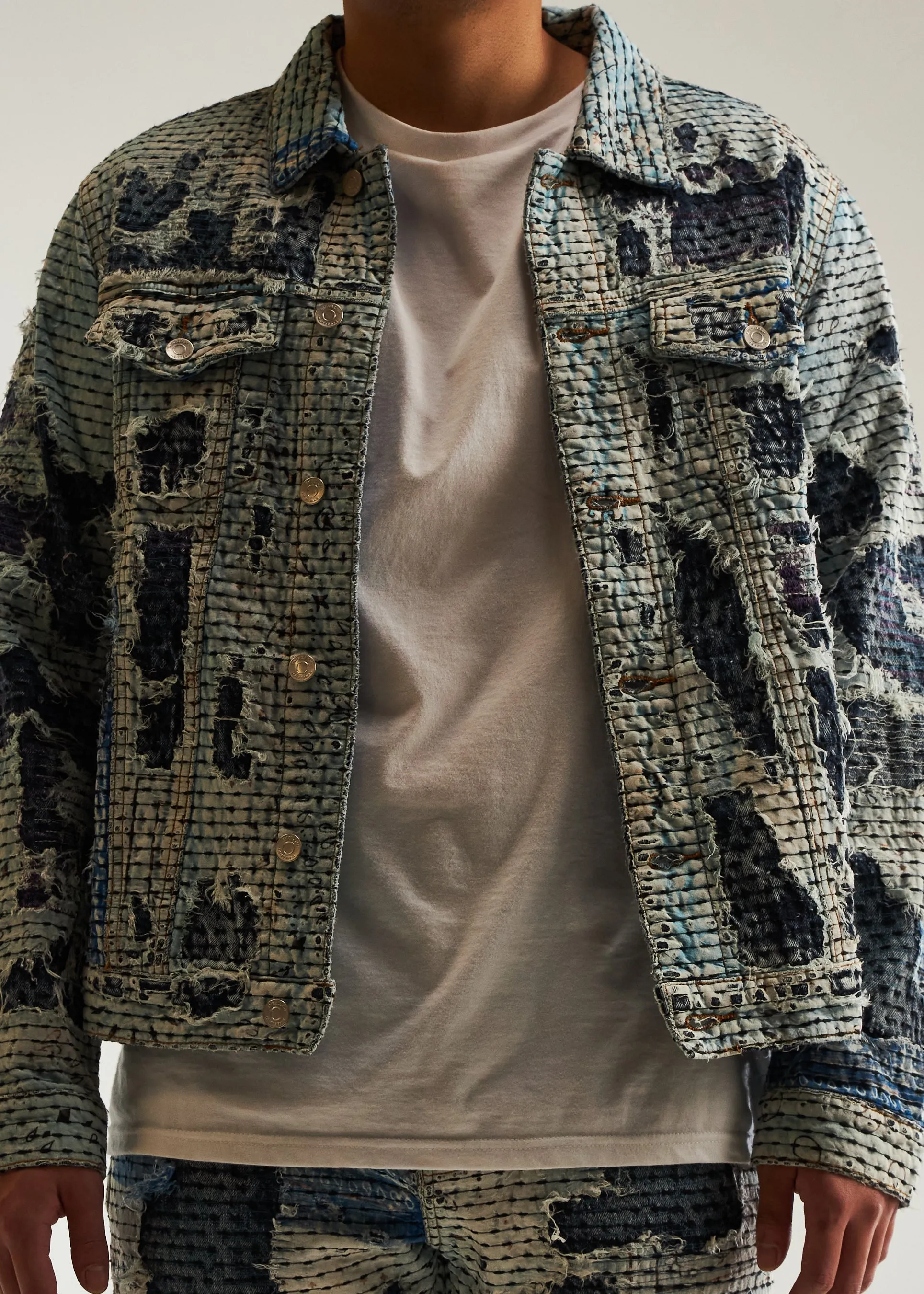Sunview Denim Jacket (Blue Tie Dye)
