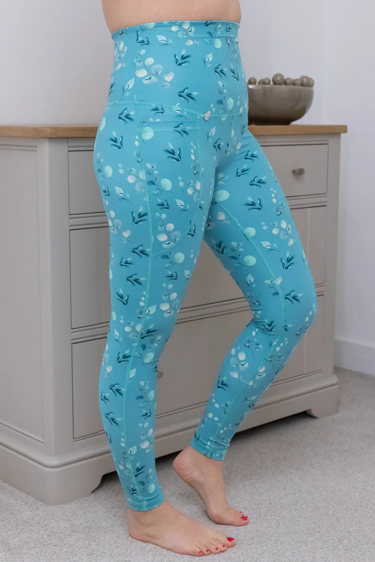 Tiffany Eucalyptus 2 Pocket Full Length Leggings