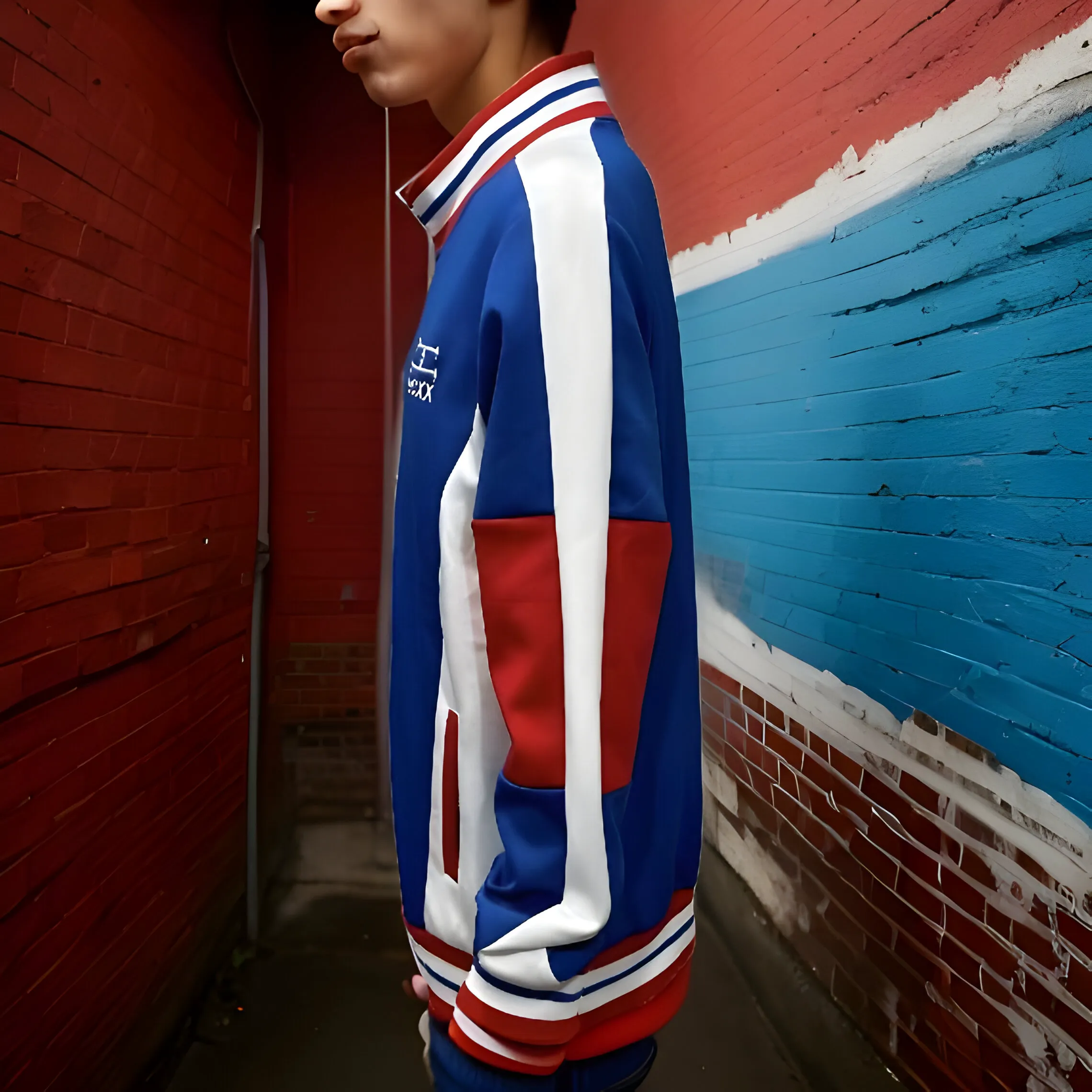 ^UCXX^ (BLUE-RED) ZIP UP TRACK JACKETS (ACTIVEWEAR)