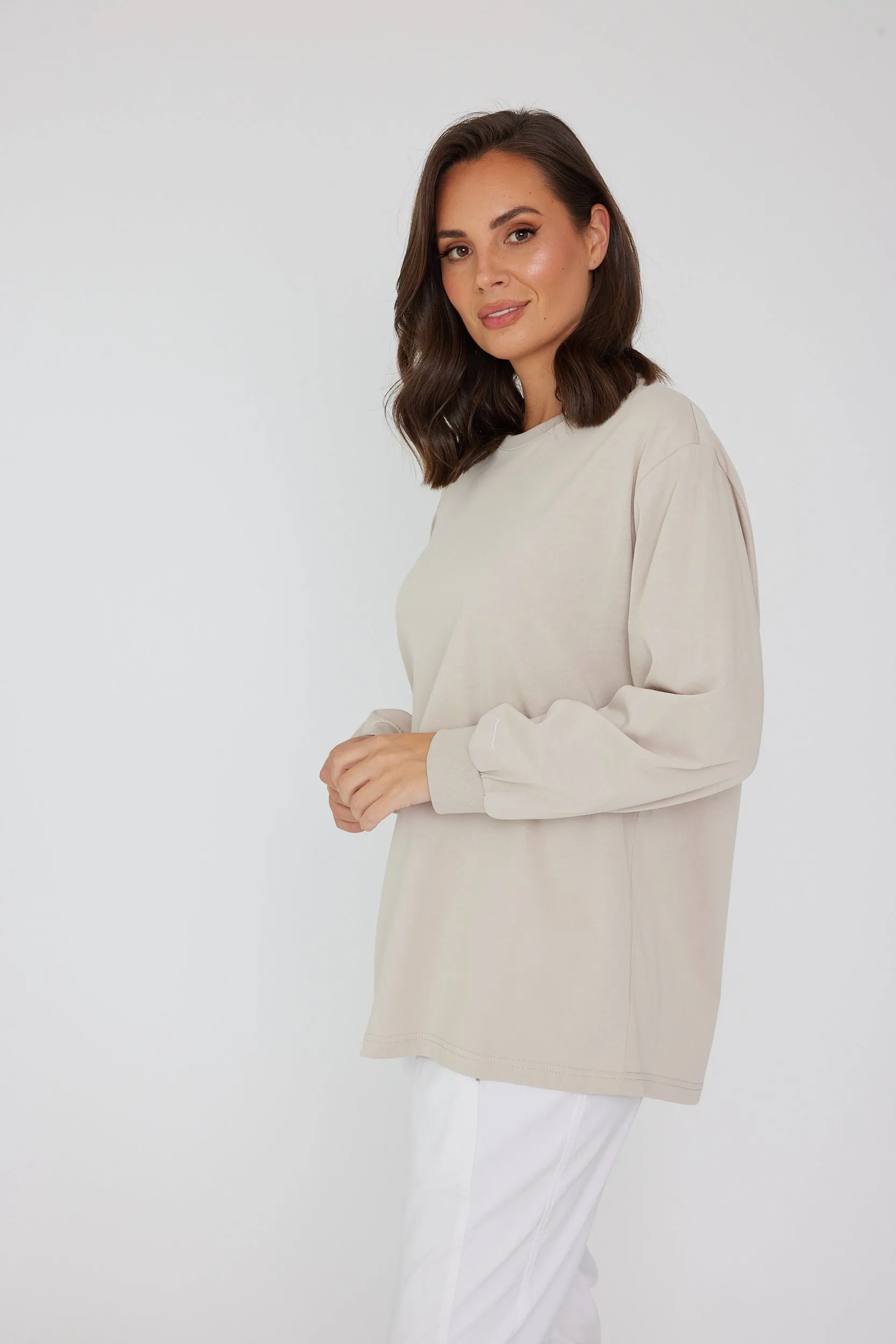 VANDAM Long Sleeve Top Stone