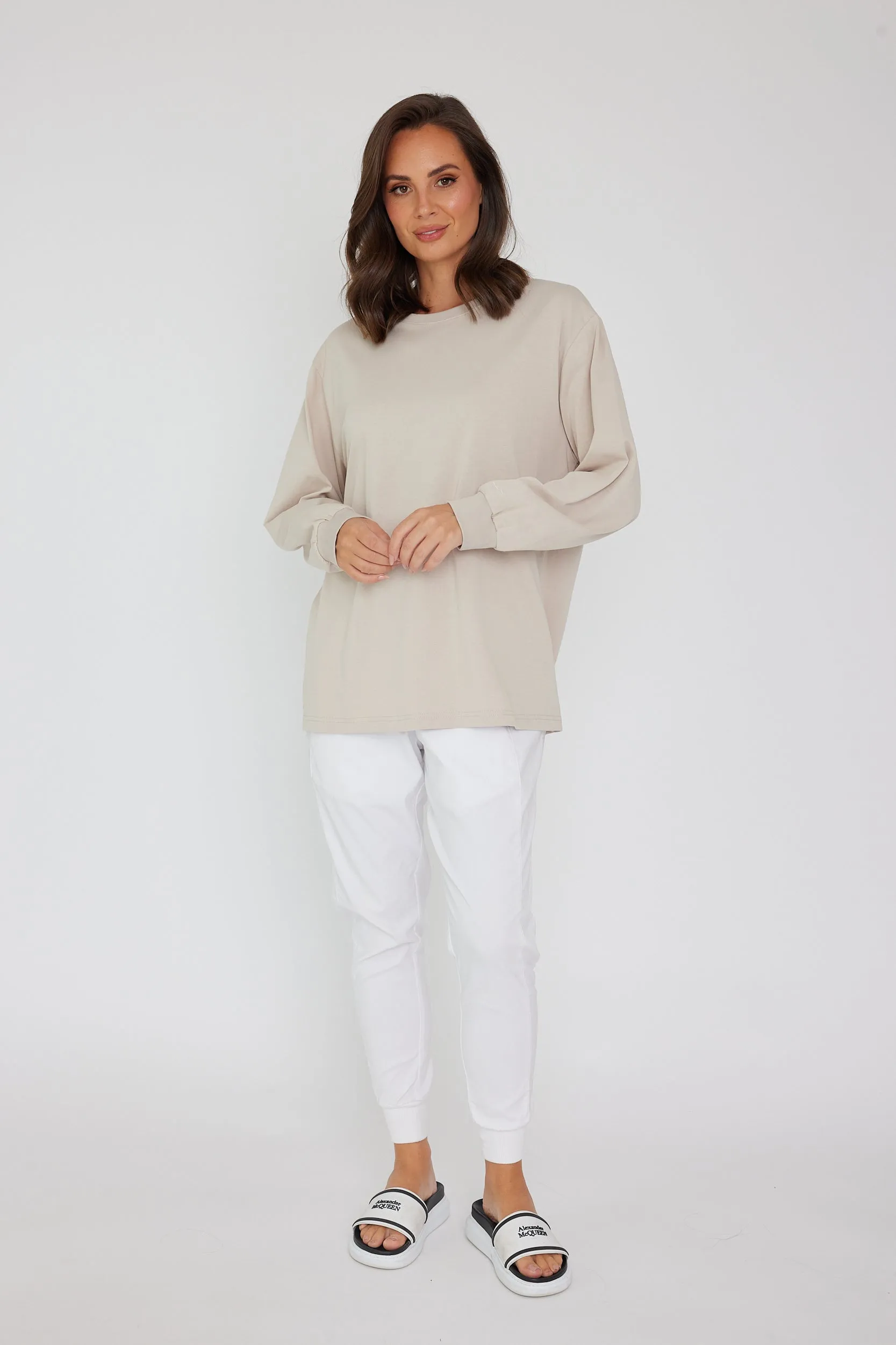VANDAM Long Sleeve Top Stone