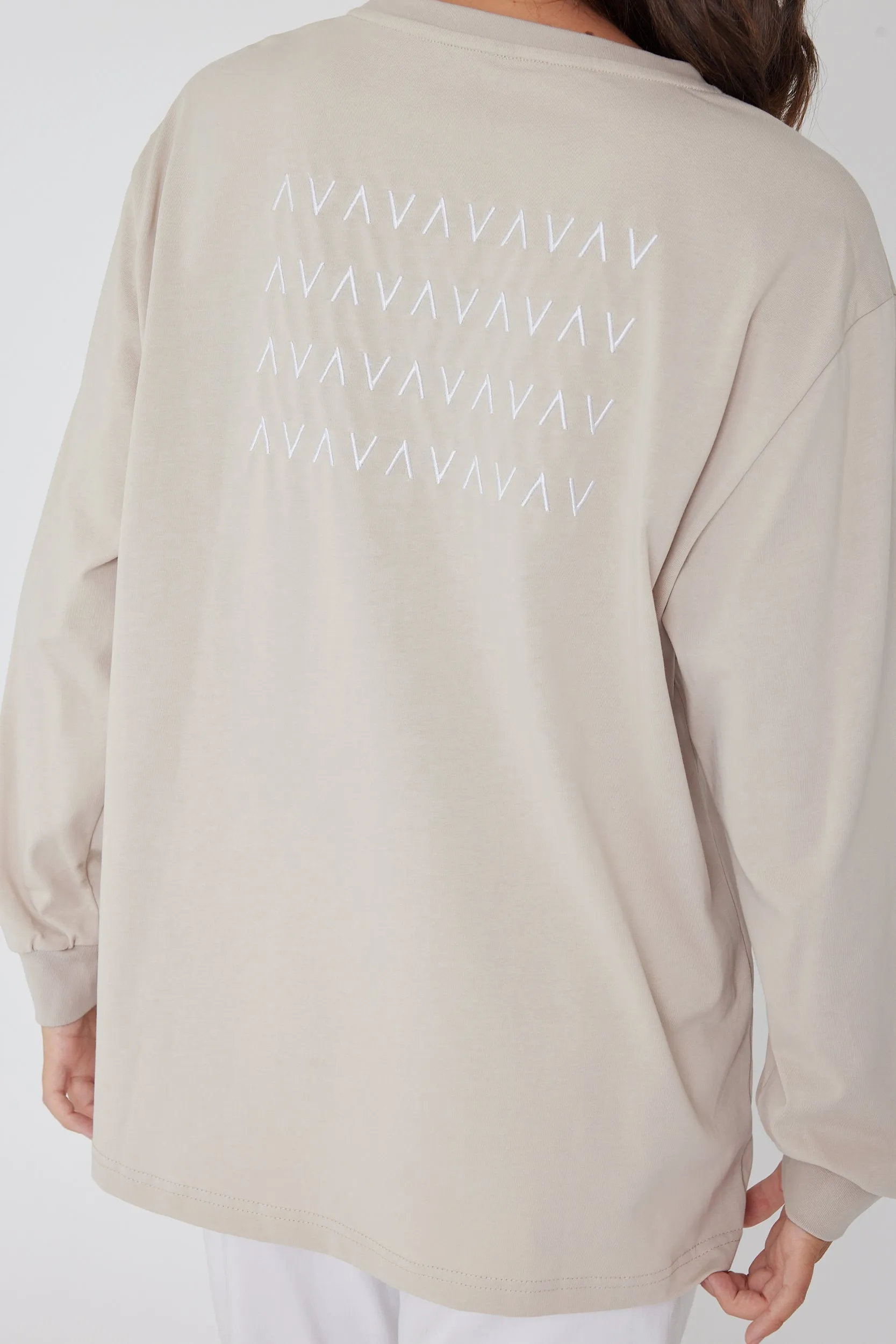 VANDAM Long Sleeve Top Stone