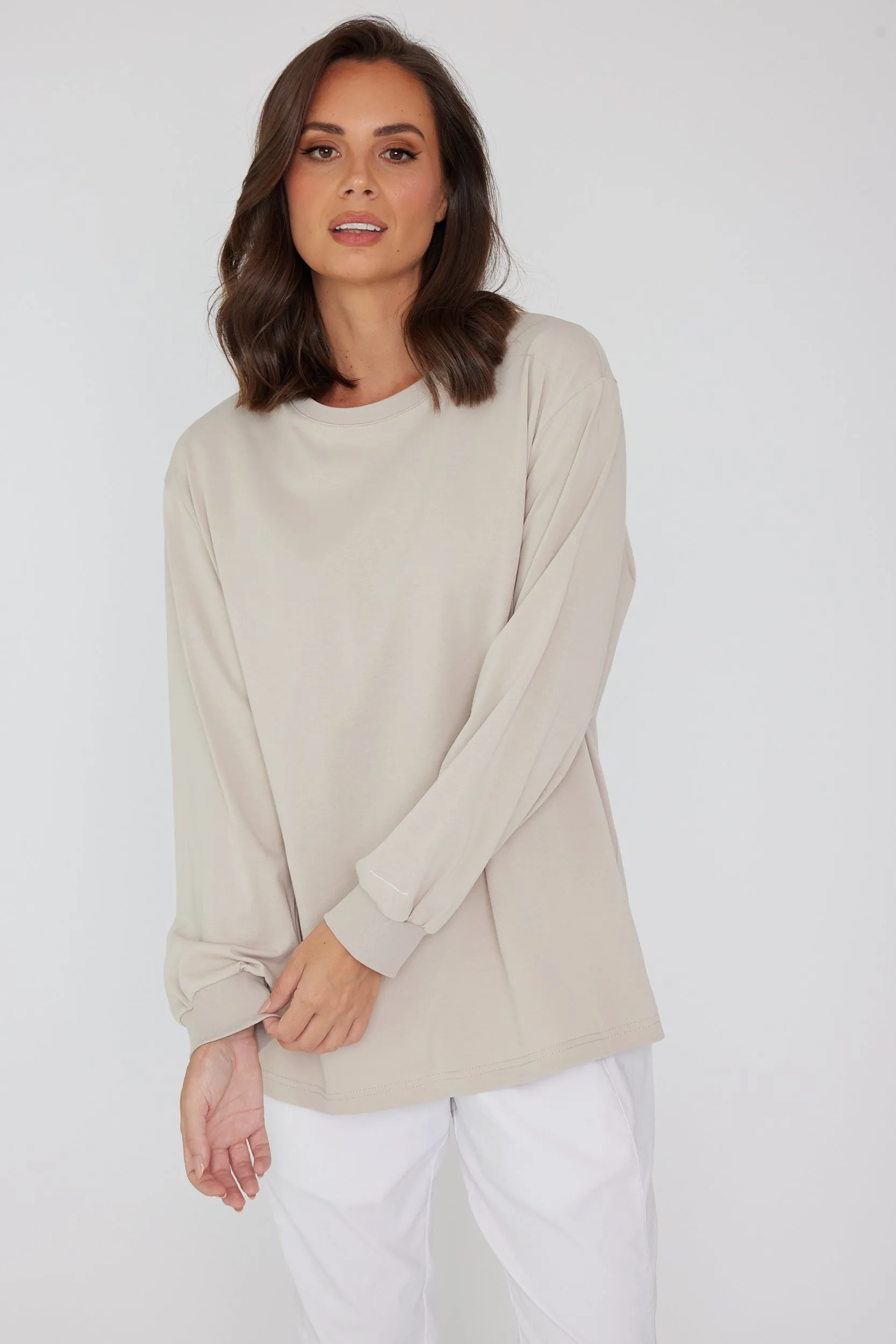 VANDAM Long Sleeve Top Stone