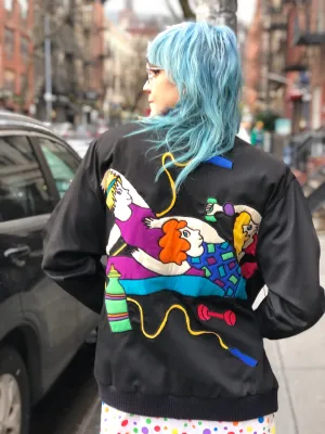 Vintage 80s/ 90s Novelty Theme Colorful Jacket