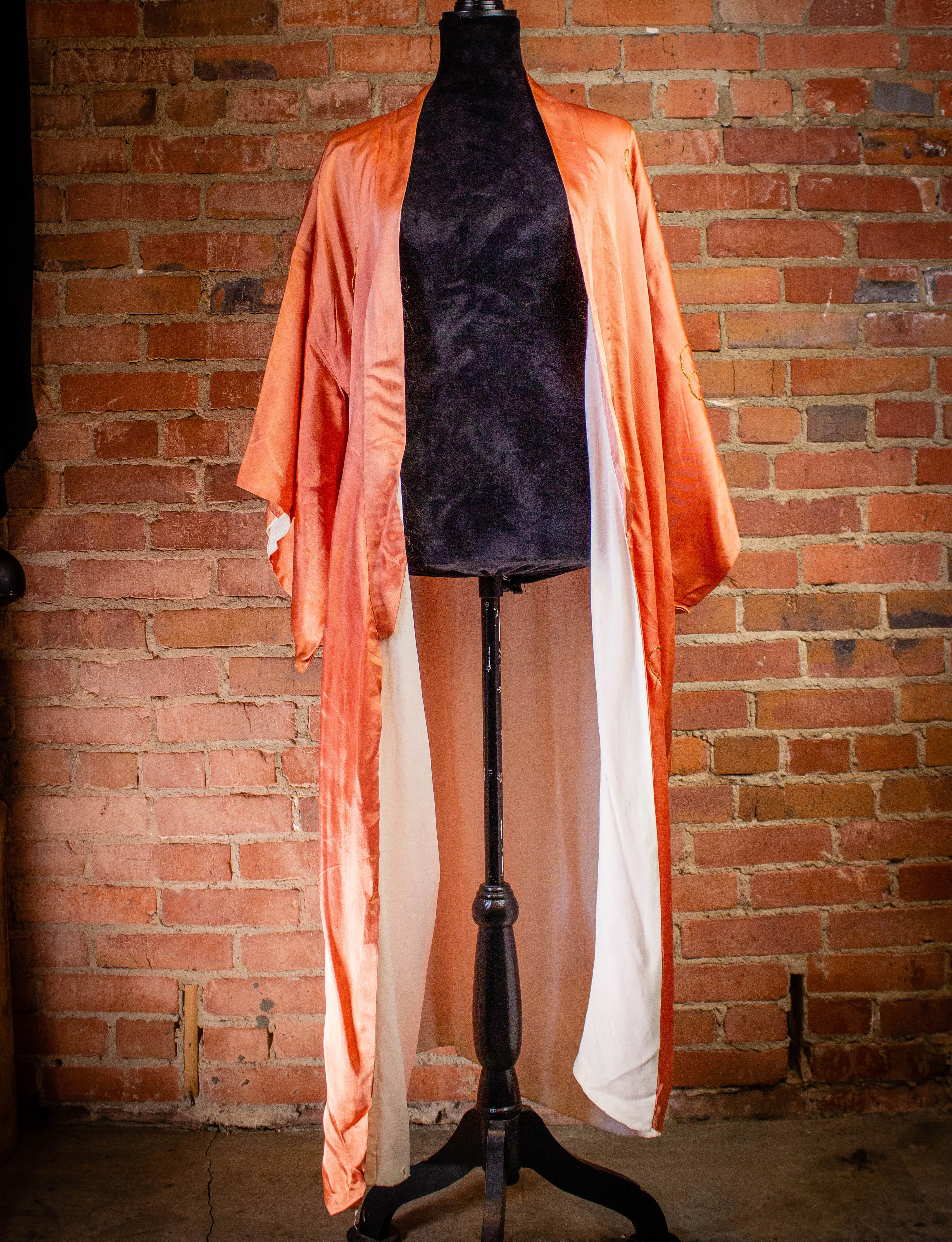 Vintage Japanese Silk Kimono 1940s Pink