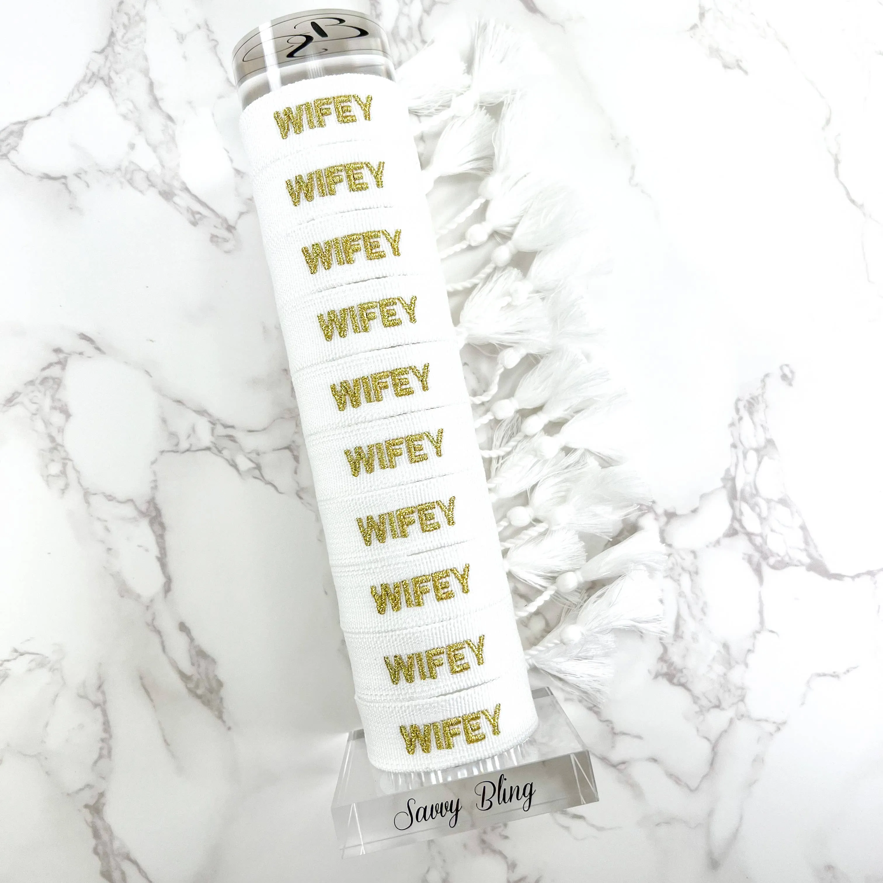 Wifey Embroidered Bracelet