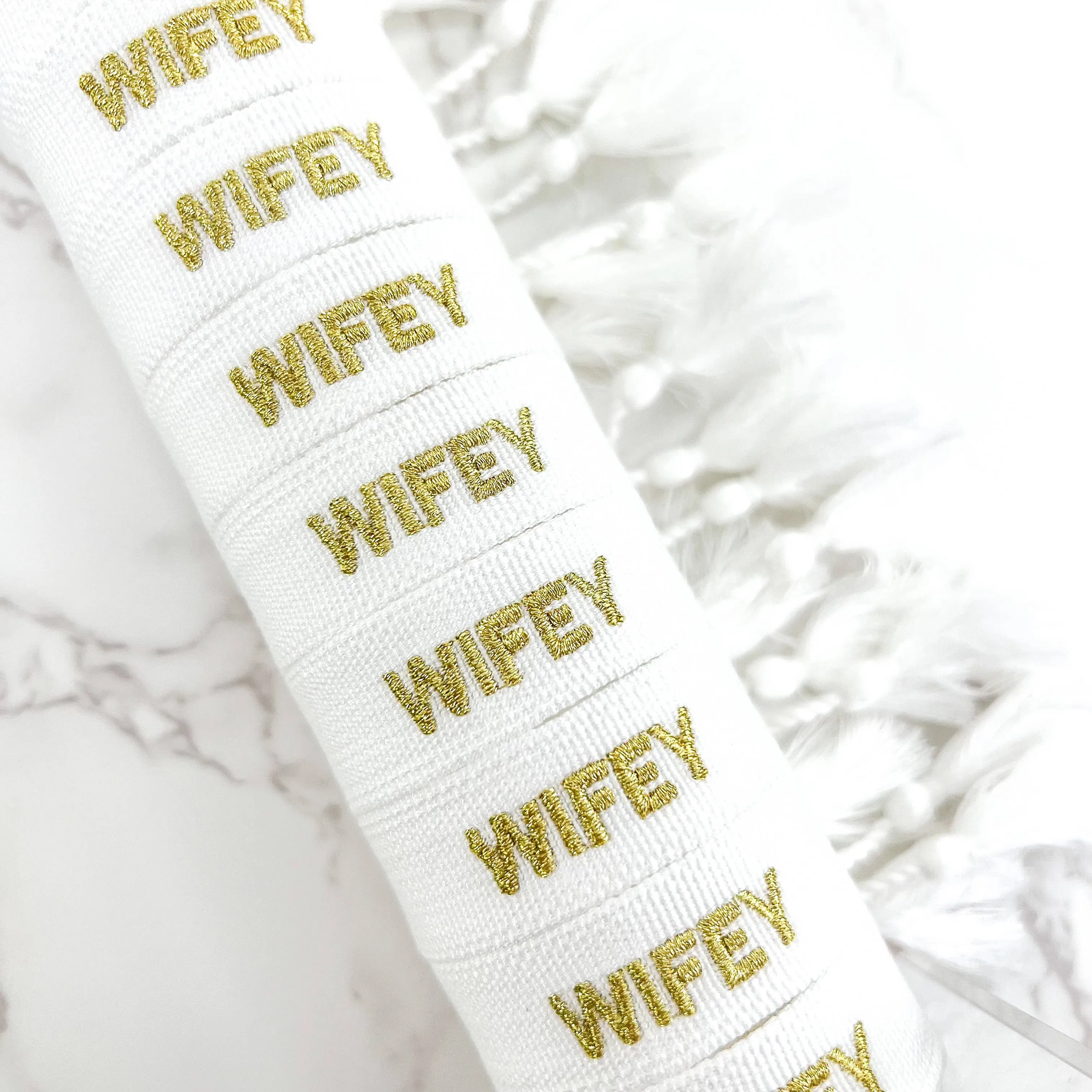 Wifey Embroidered Bracelet