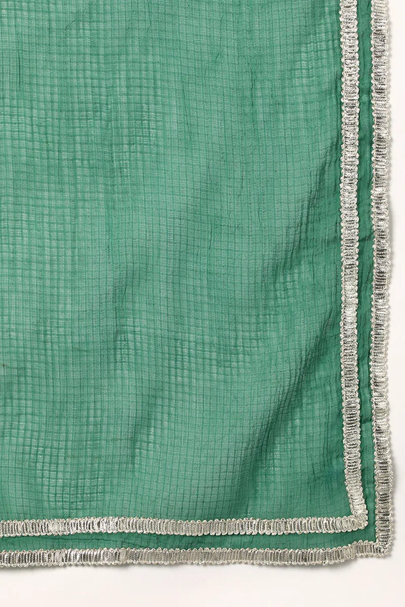 Women Sea Green Printed Pure Cotton