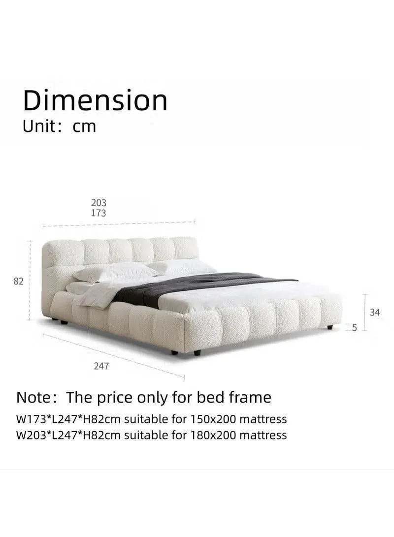 Wooden Twist Awf Modernize Boucle Upholstery Bed for Luxury Bedroom Contemporary, Stylish, and Elegant